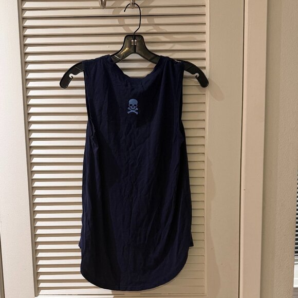 SoulCycle Hamptons Dark Blue Tank Top | Size M | Distressed Light Blue Image - Picture 4 of 6